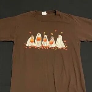 Brown Halloween Ghosts Graphic Tee